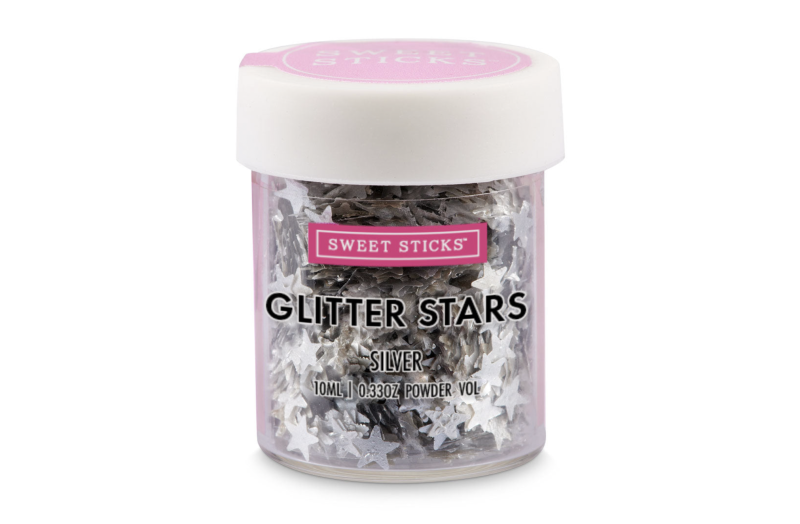 Silver Glitter Stars by Sweet Sticks