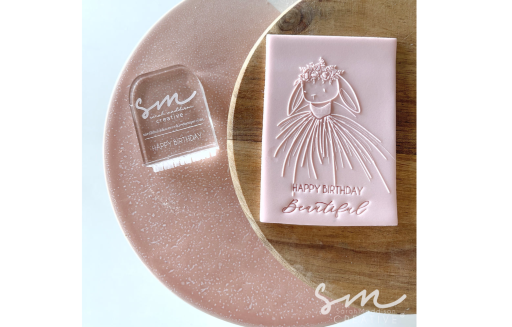 Happy Birthday Impression Cookie Stamp by Sarah Maddison Miss Biscuit