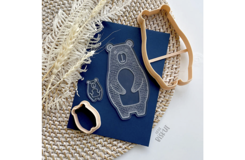 Bear and Cub Debosser and Cookie Cutter Set - Little Biskut - Image 2