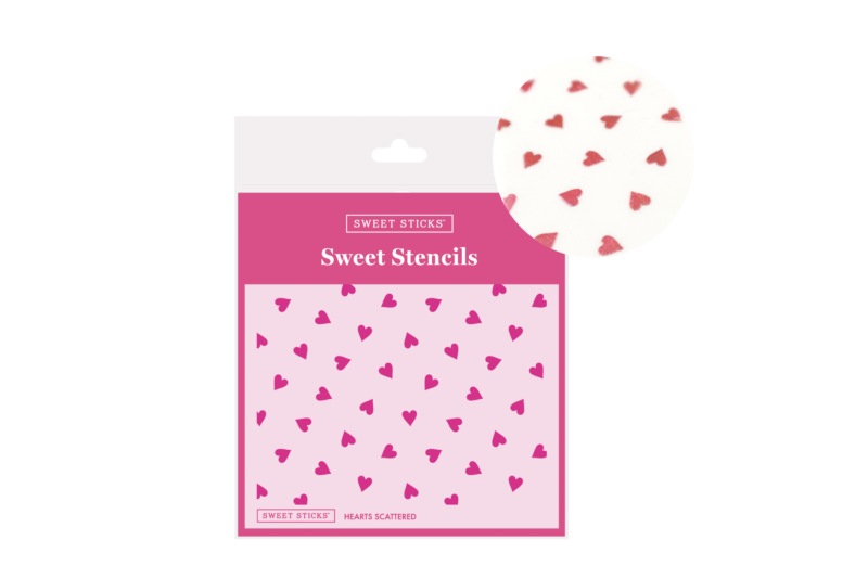 Hearts Scattered Stencil by Sweet Sticks