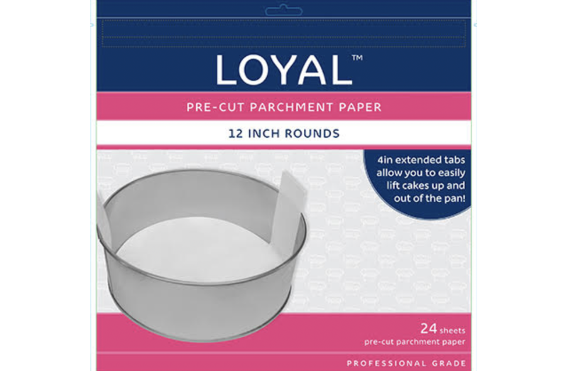 Loyal Pre-Cut Parchment Paper Rounds with Tabs - 300mm/12 inch
