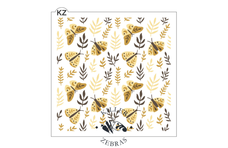 Killer Zebras - Botanical Moths 3 Part Stencil