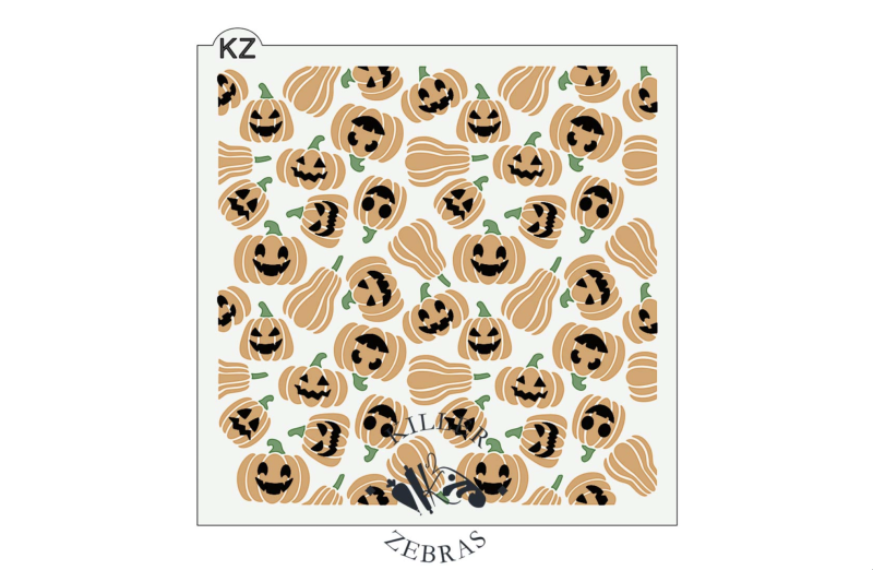 Killer Zebras - Pumpkins Jack-o-Lantern 3 Part Stencil