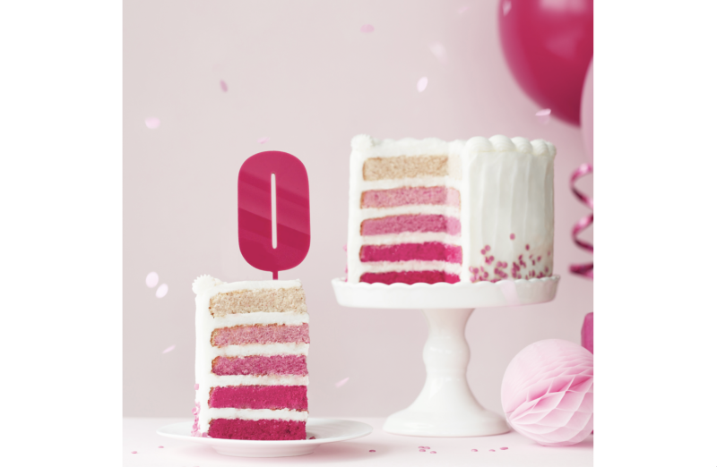 Mega Number Cake Topper - Pink (Numbers 0-9)