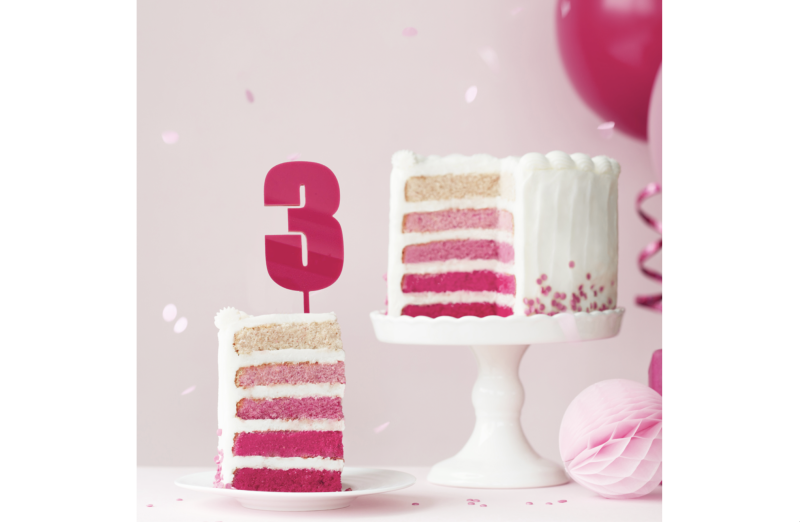 Mega Number Cake Topper - Pink (Numbers 0-9) - Image 5
