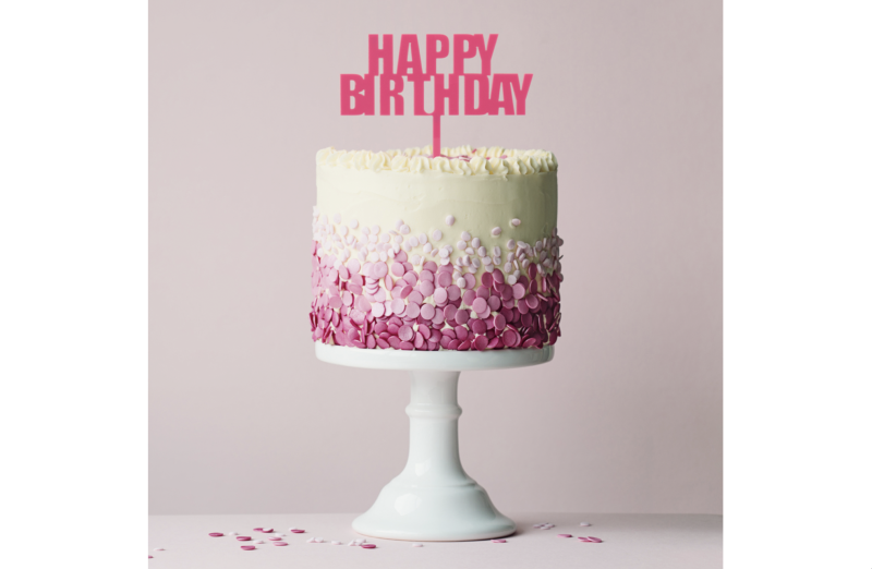 Bold Happy Birthday Cake Topper - Image 3