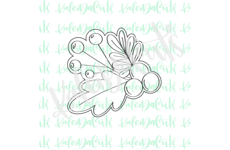 Floral Holly Cluster Standard Cookie Cutter by Kaleidacuts