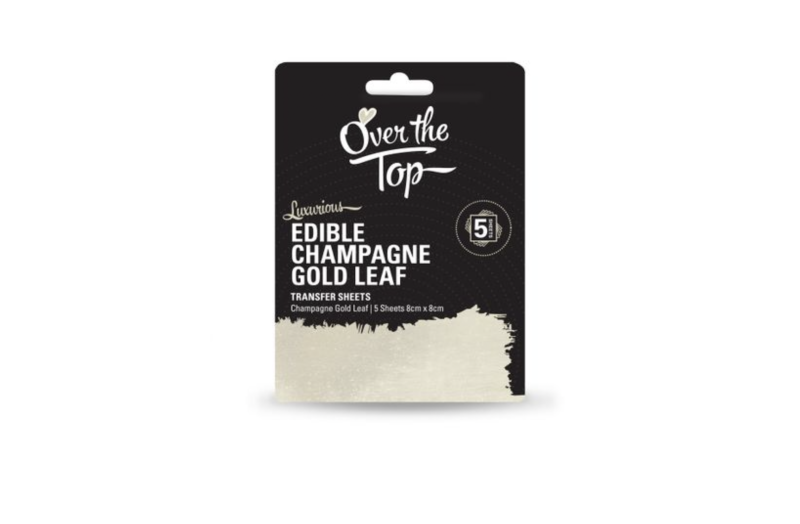 Edible Champagne Gold Leaf - 5 Transfer Sheets (8cm x 8cm)