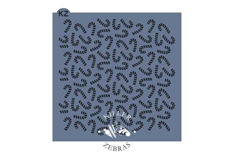 Killer Zebras - Candy Cane Lane Stencil