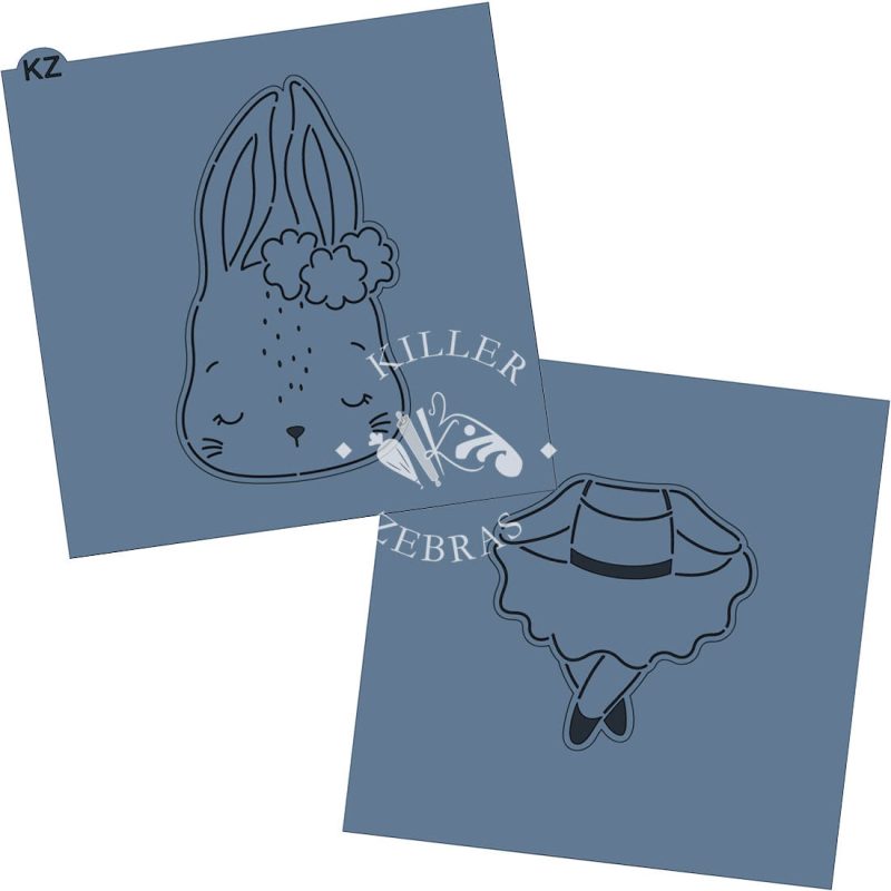Ballerina Bunny Cutter with Stencil Set by Killer Zebras - Image 2