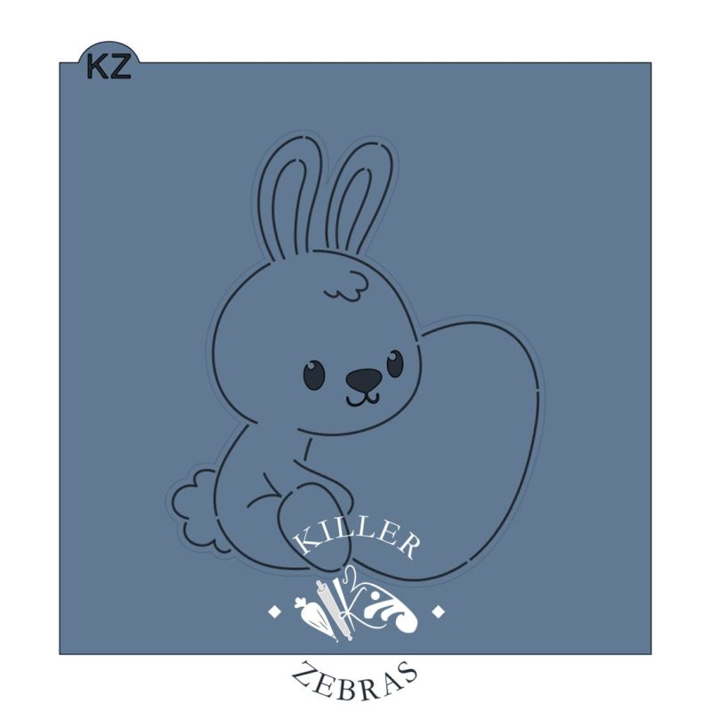 Easter Egg Bunny (Style 2) Cutter with Stencil by Killer Zebras - Image 2