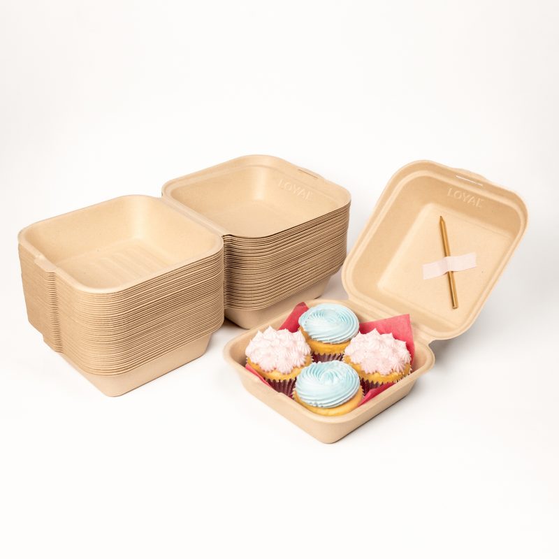 Compostable To Go Box (6 x 6 x 3in)
