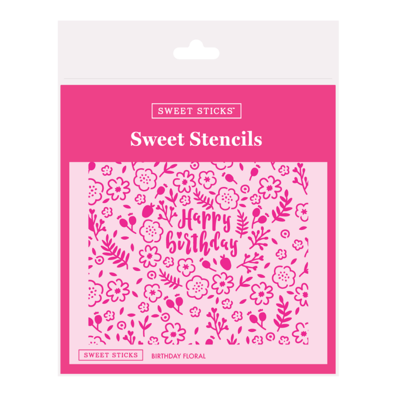Birthday Floral Stencil by Sweet Sticks