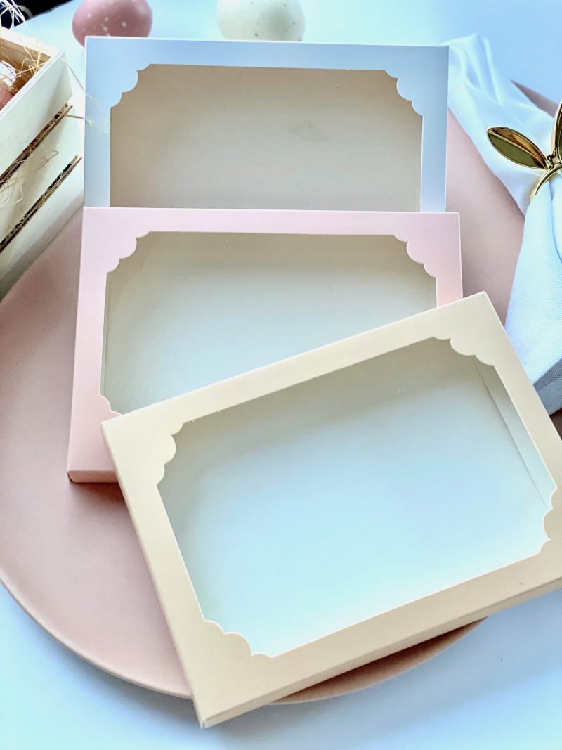 Deluxe Rectangle Cloud Cookie Box with Food Safe Board - Pack of 12