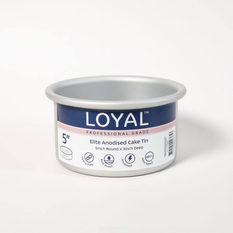 Loyal Elite Anodised Cake Tin Round 3in Deep - 5in