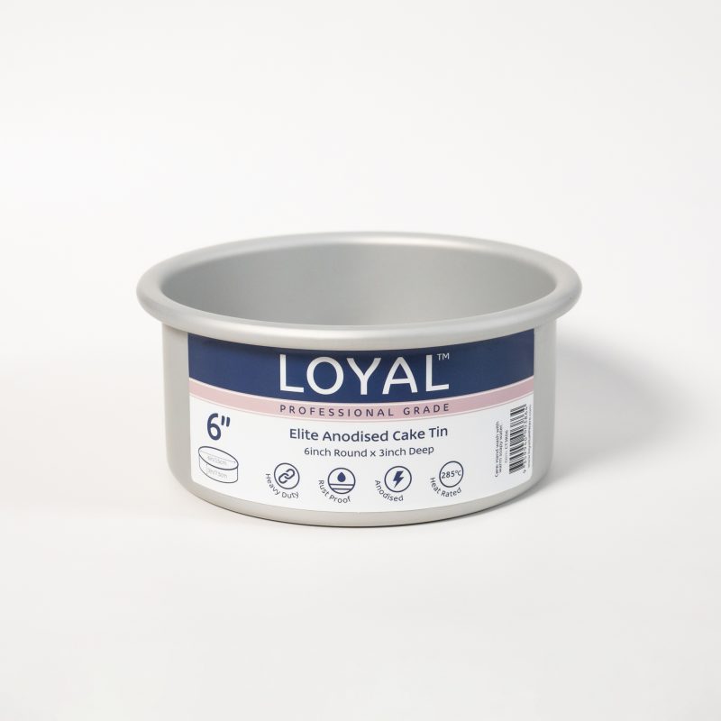 Loyal Elite Anodised Cake Tin Round 3in Deep - 6in