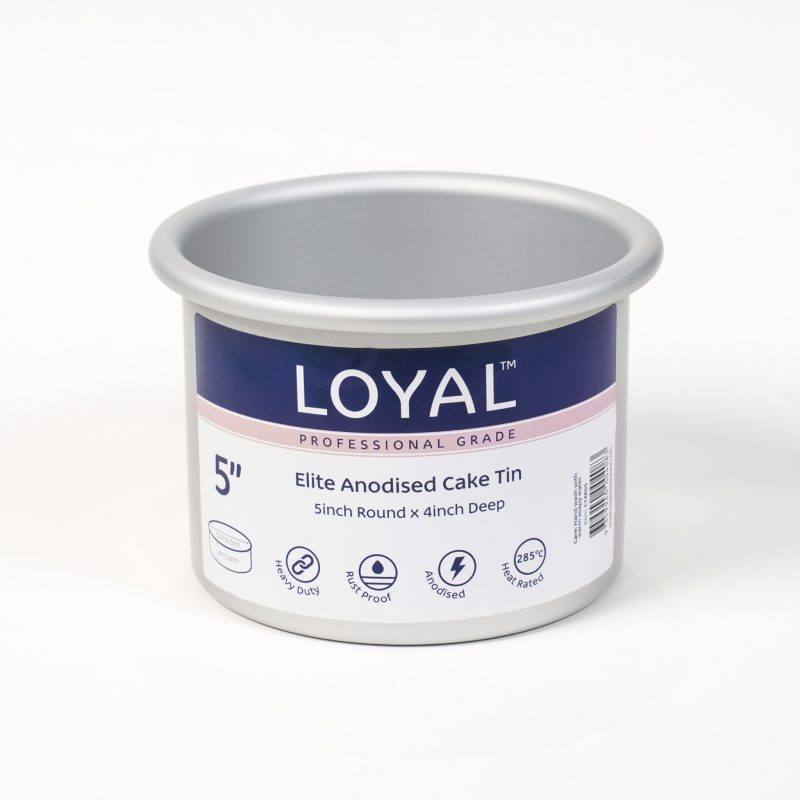 Loyal Elite Anodised Cake Tin Round 4in Deep - 5in