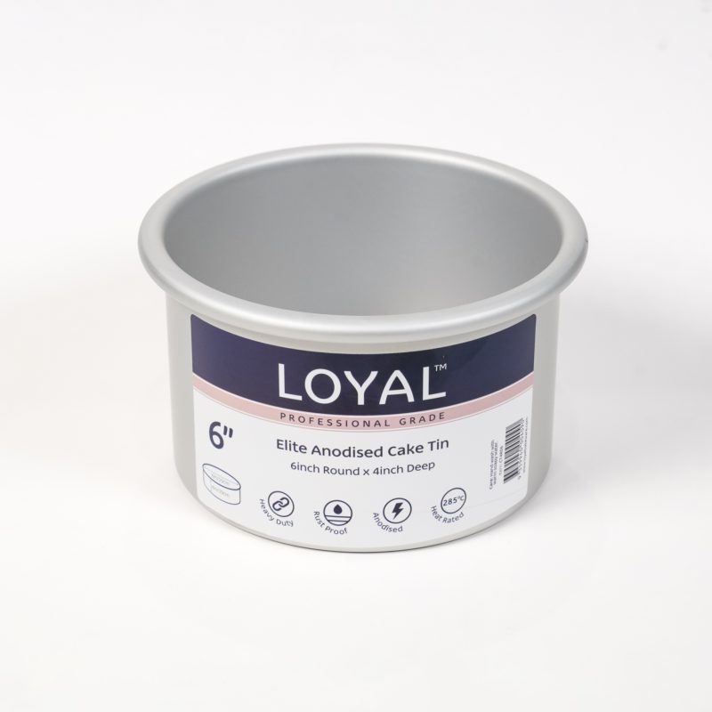Loyal Elite Anodised Cake Tin Round 4in Deep - 6in