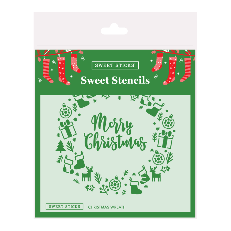 Christmas Cake Wreath Stencil by Sweet Sticks