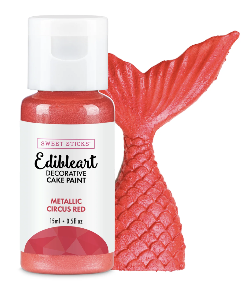 Metallic Circus Red Edible Art Paint (15ml) - Image 2