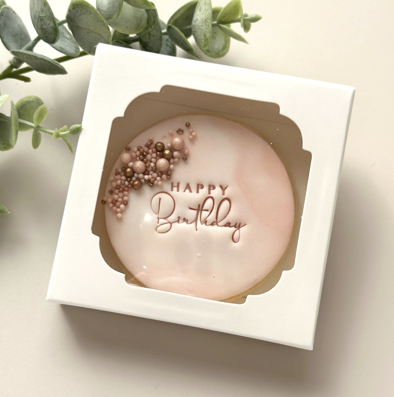 Small Square Cloud Cookie Box with Food Safe Board - Pack of 12