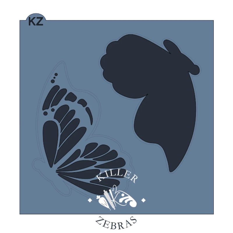 Butterfly Profile Cutter with Stencil Set by Killer Zebras - Image 2