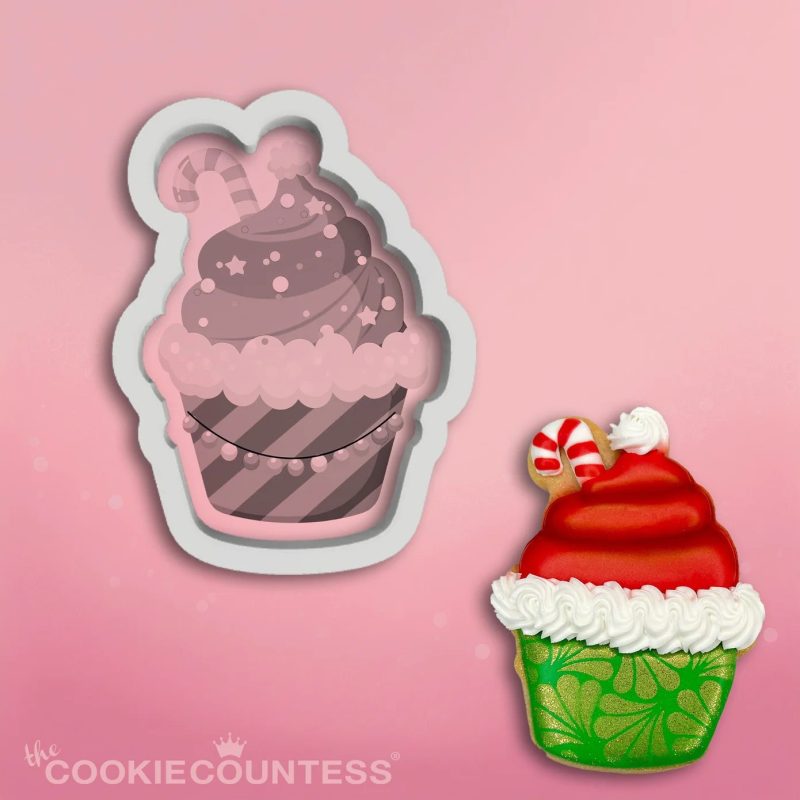 Christmas Cupcake Cookie Cutter by Cookie Countess