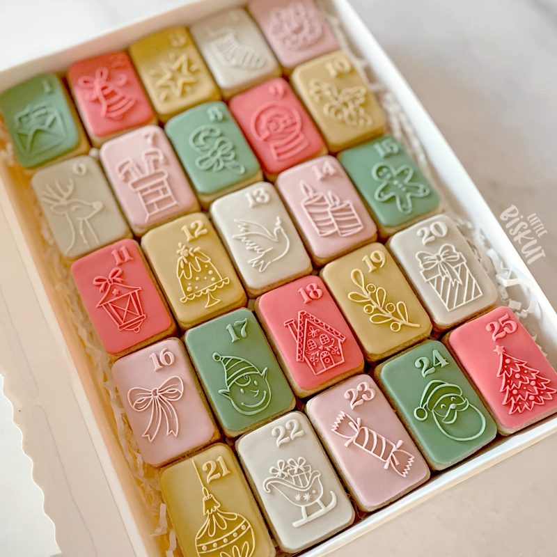 Holly Jolly Advent Cutter and Debosser Set - Little Biskut
