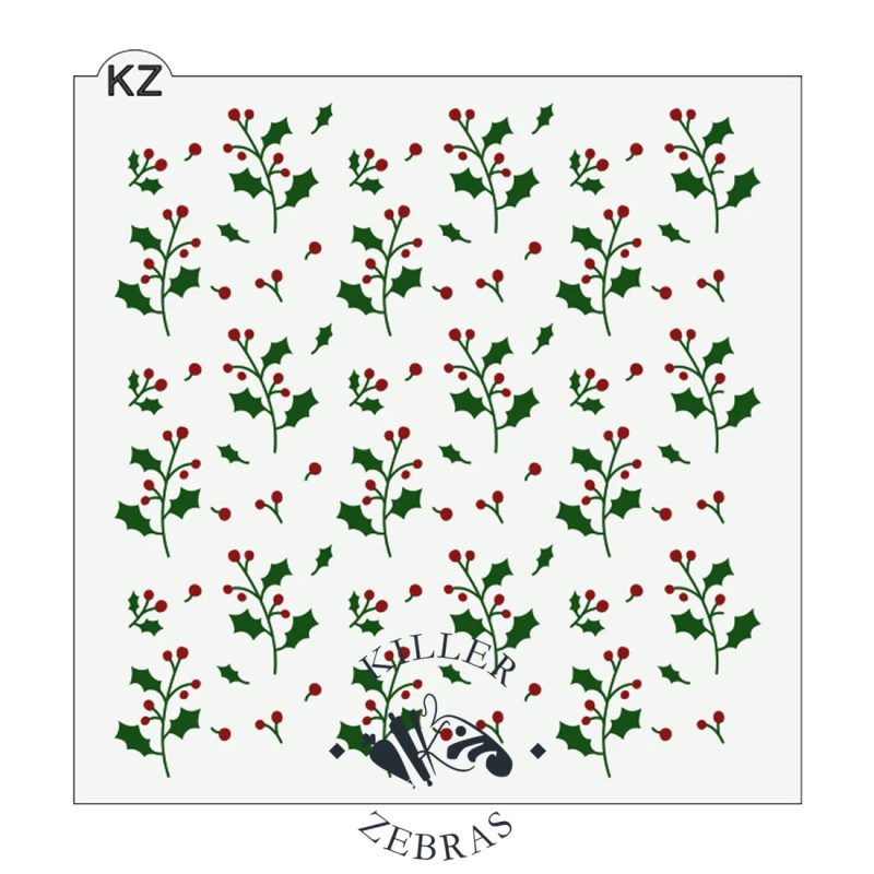 Killer Zebras - Holly Berry 2 Part Stencil