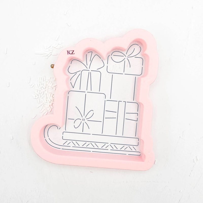 Sled with Presents Cutter with Stencil Set by Killer Zebras