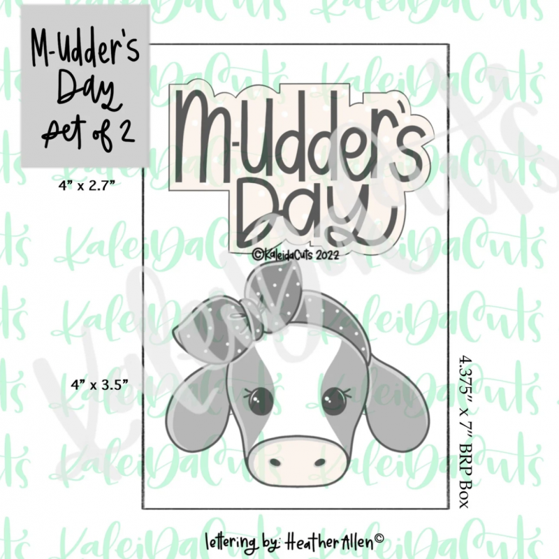 Happy Mudder's Day Cookie Cutter Set of 2 by Kaleidacuts - Image 2