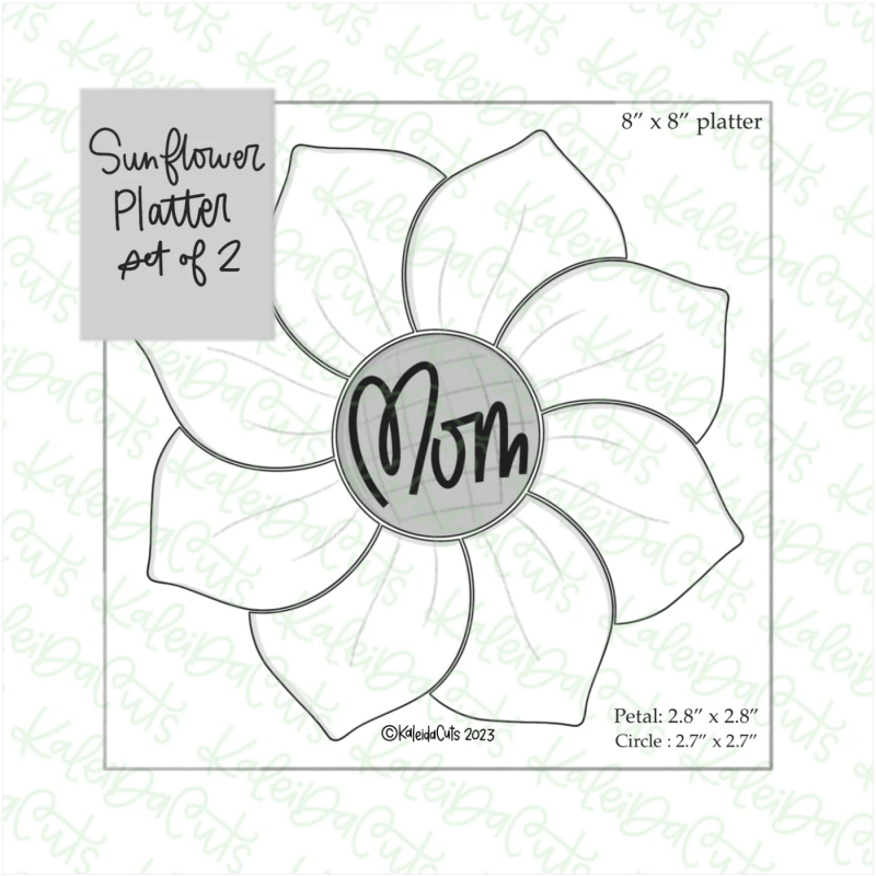 Sunflower Platter Circle Set of 2 Cookie Cutters by Kaleidacuts