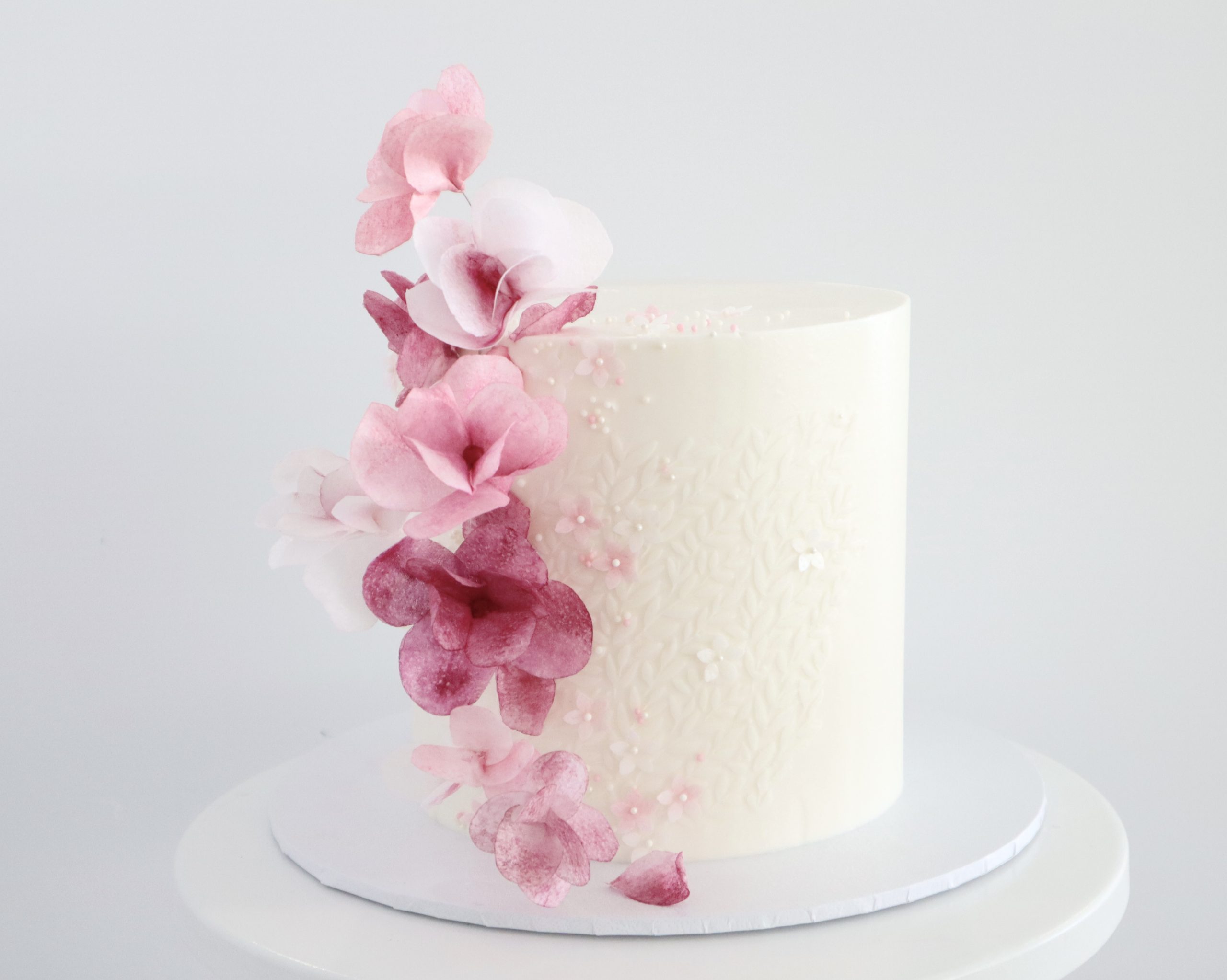 Whispering Petals - Wafer and Stencil Buttercream Cake Class
