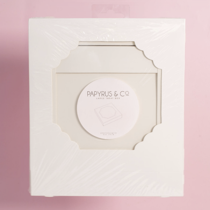 PAPYRUS Scalloped LARGE Treat Box (Pack of 5) - WHITE