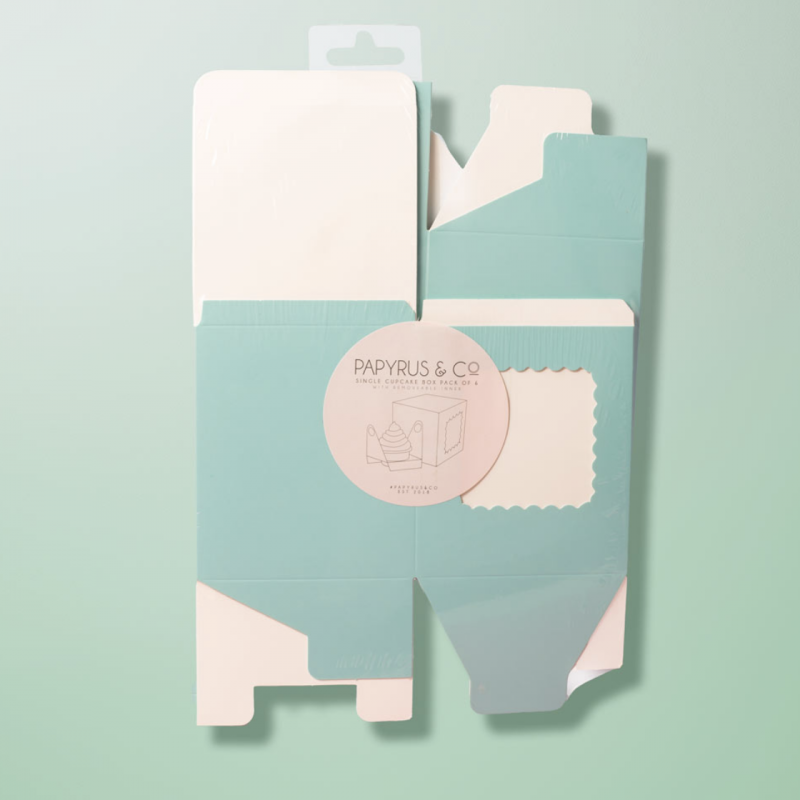 Scalloped Single Cupcake Box (Pack of 6) – Pastel Blue