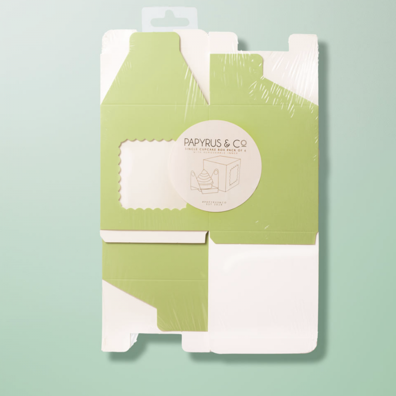 Scalloped Single Cupcake Box (Pack of 6) – Pastel Green