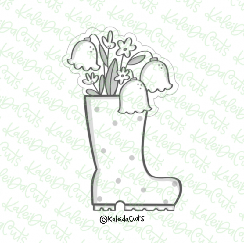 Garden Party Boot Cookie Cutter by Kaleidacuts