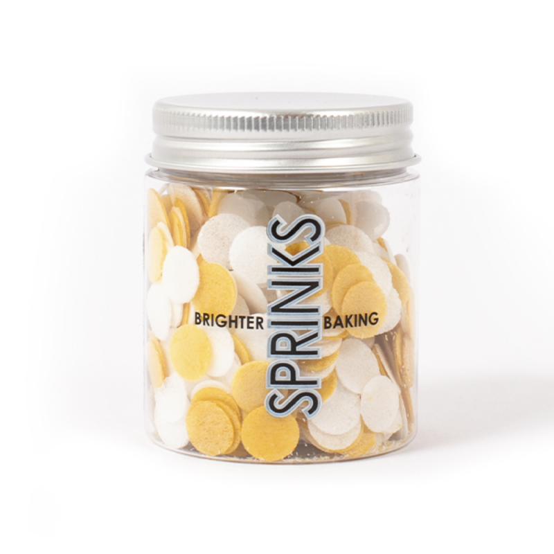 Gold and White Wafer Confetti by Sprinks