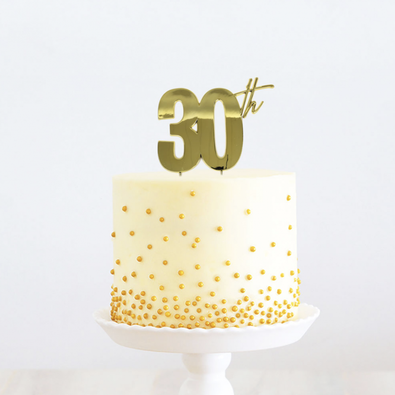Gold Metal Cake Topper - 30th