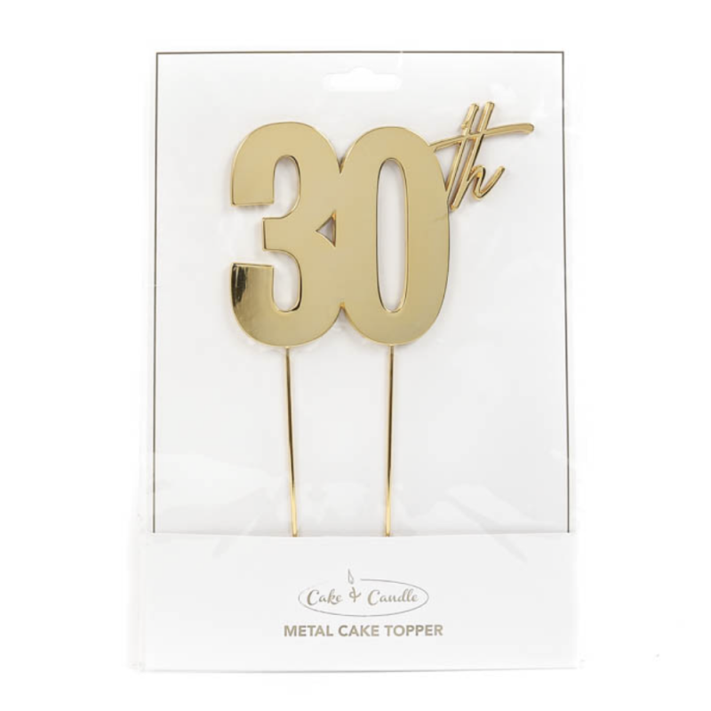Gold Metal Cake Topper - 30th