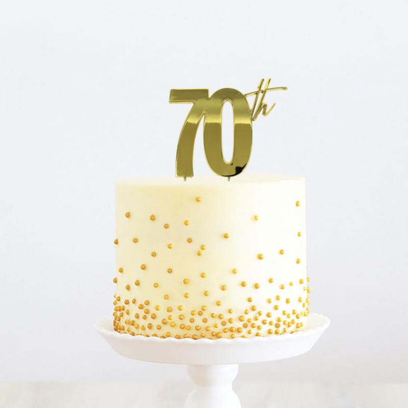 Gold Metal Cake Topper - 70th