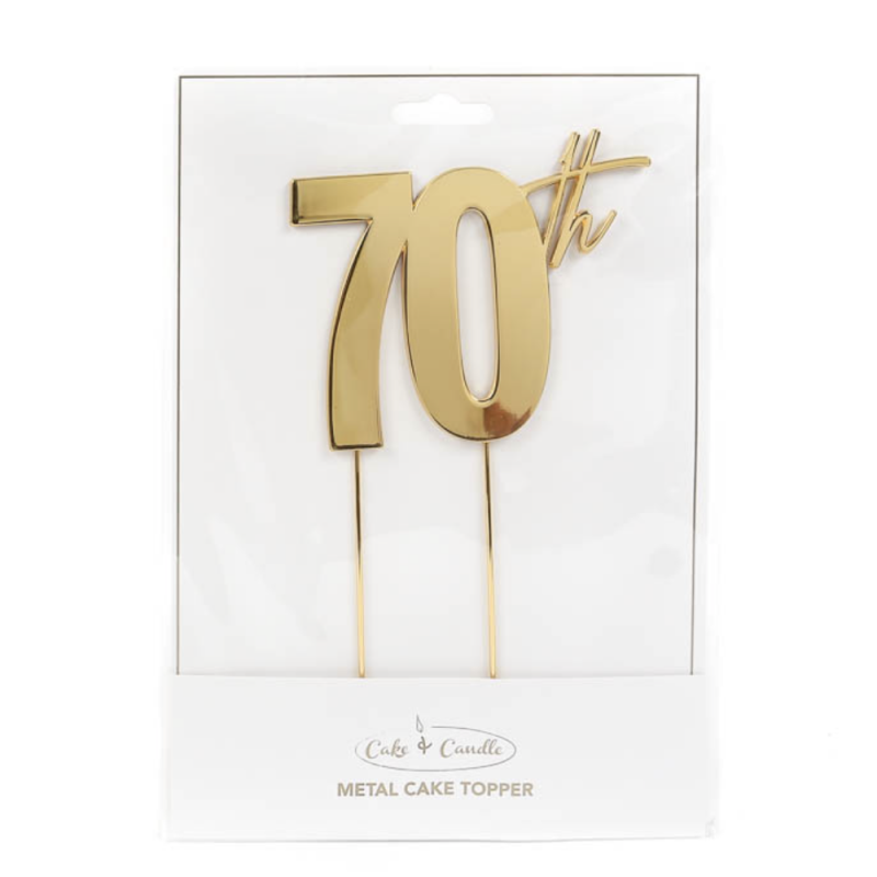 Gold Metal Cake Topper - 70th