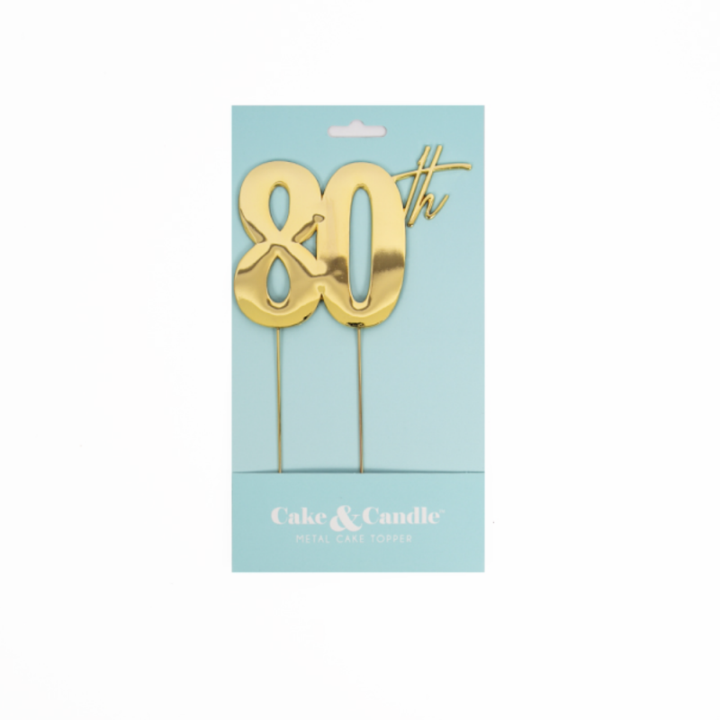 Gold Metal Cake Topper - 80th