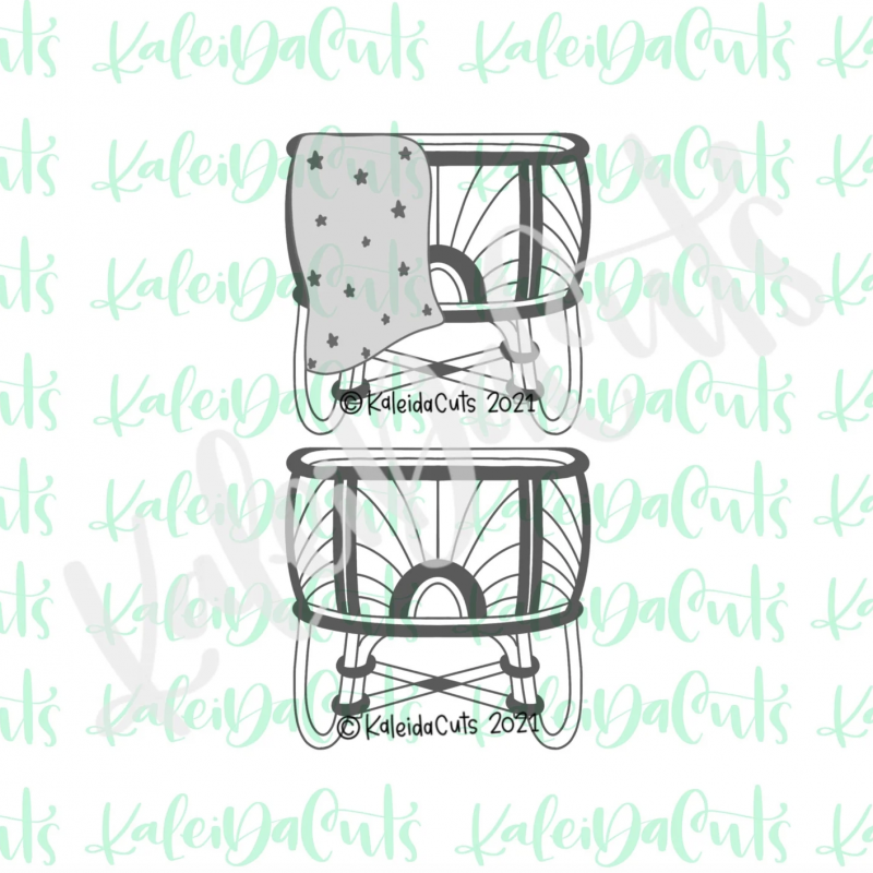 BoHo Bassinet Cookie Cutter by Kaleidacuts