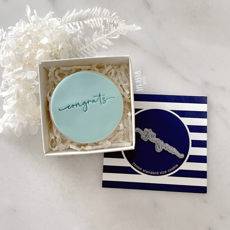 Congrats Tiny Text Stamp by Little Biskut
