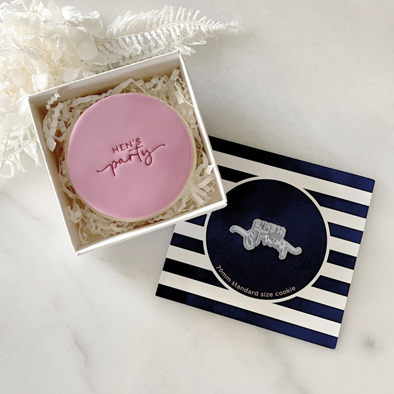 Hens Party Tiny Text Stamp by Little Biskut