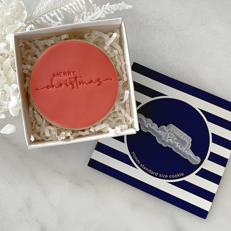Merry Christmas Tiny Text Stamp by Little Biskut