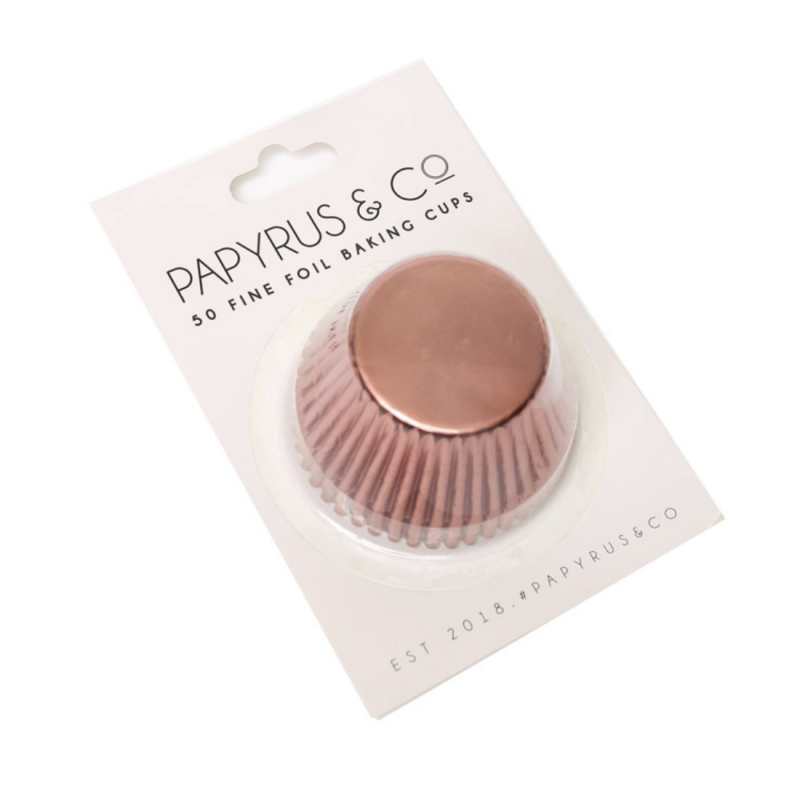 Medium Rose Gold Foil Baking Cups (50 pack) 44mm Base