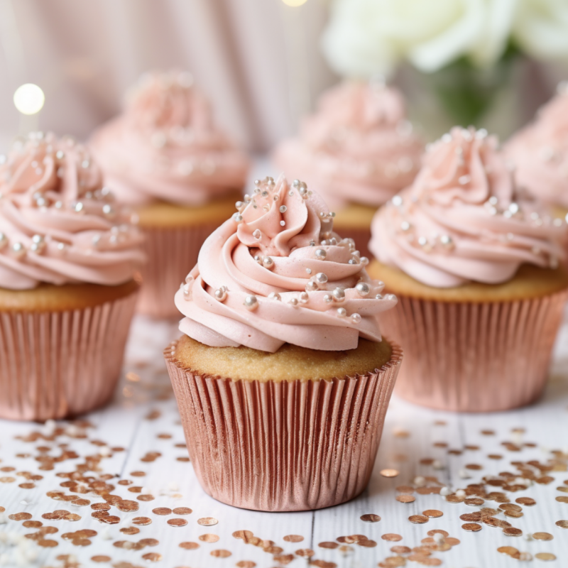 Medium Rose Gold Foil Baking Cups (50 pack) 44mm Base