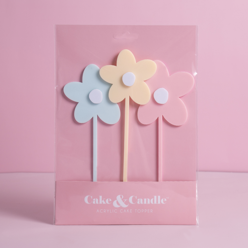 Milkshake Flowers Cake Topper